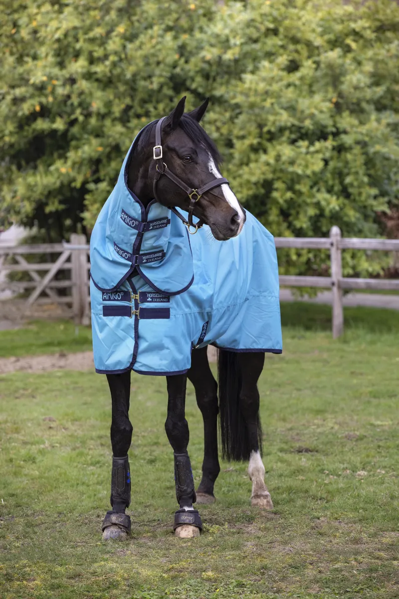 Amigo Hero Ripstop Plus 100g Medium/Lite Turnout Rug Delphinium Blue